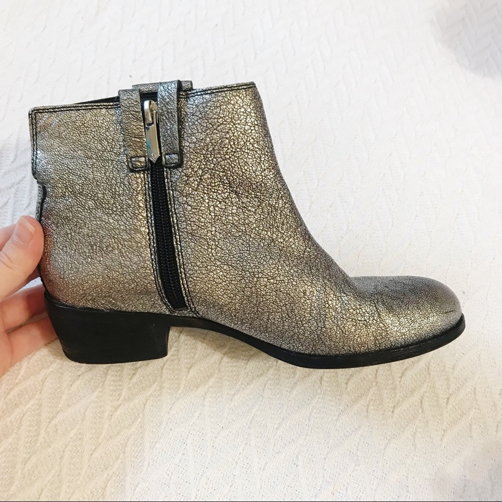 Sam Edelman "James" Silver Metallic Ankle Booties - Picture 4 of 8